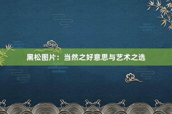 黑松图片：当然之好意思与艺术之选